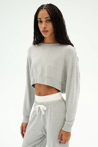 SWEATSHIRT CROP DOUCEUR LUXE NOAH - Noah Fleece Crop Sweatshirt