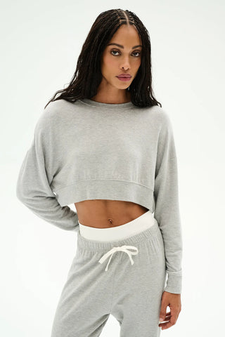 SWEATSHIRT CROP DOUCEUR LUXE NOAH - Noah Fleece Crop Sweatshirt