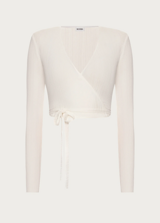 TOP CACHE-COEUR TEXTURÉ - Wrap Top Textured