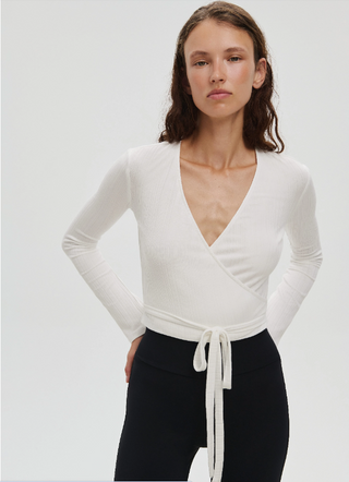 TOP CACHE-COEUR TEXTURÉ - Wrap Top Textured