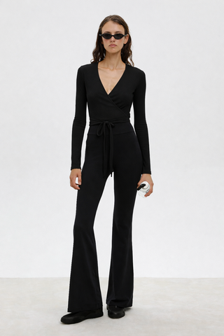 TOP CACHE-COEUR TEXTURÉ - Wrap Top Textured