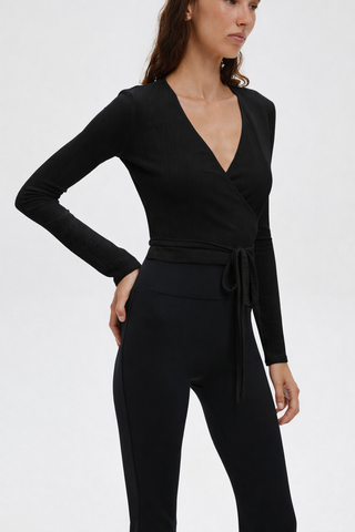 TOP CACHE-COEUR TEXTURÉ - Wrap Top Textured